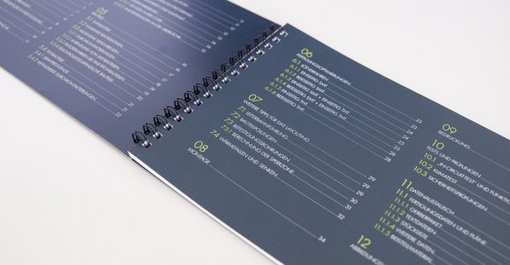 Inhaltsverzeichnis des EMS Designguides von Ginzinger
