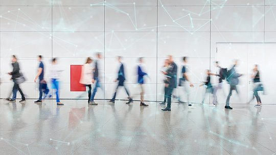 Menschenmenge auf Messe