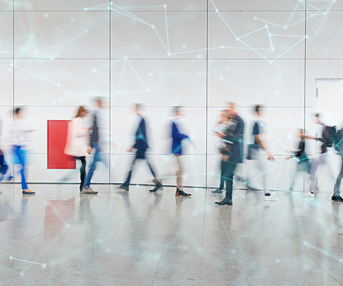 Menschenmenge auf Messe