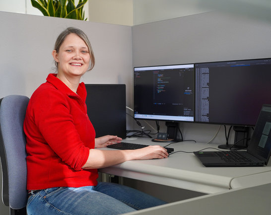 Blick über die Schulter eines Software Entwicklers