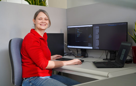 Blick über die Schulter eines Software Entwicklers